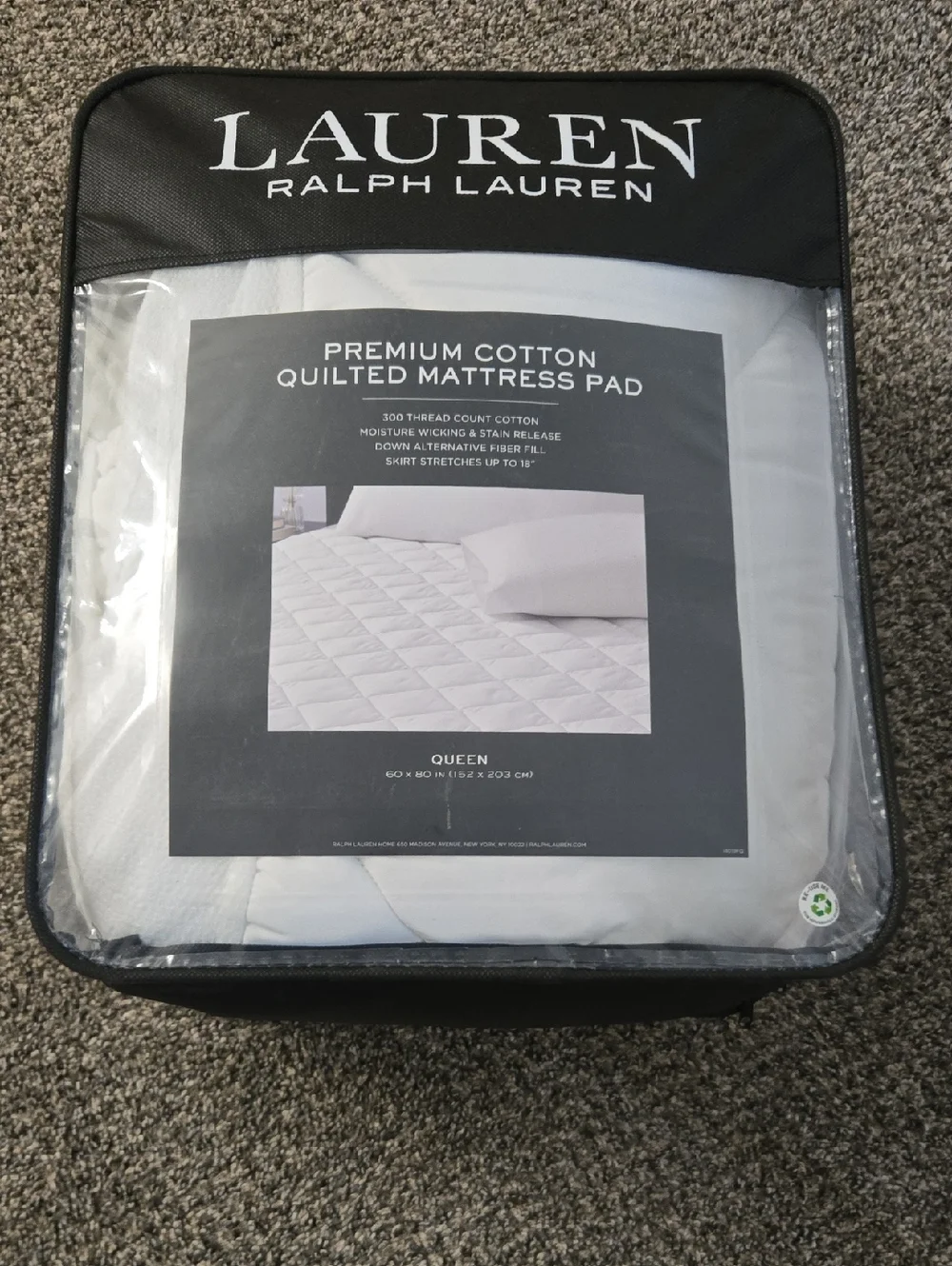 Lauren Ralph Lauren Queen Sized Premium Cotton Mattress Pad